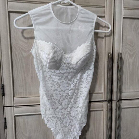 Victoria's Secret Other - Victoria’s Secret Sheer Lace Lingerie Bodysuit, Vintage 1990s, NWOT